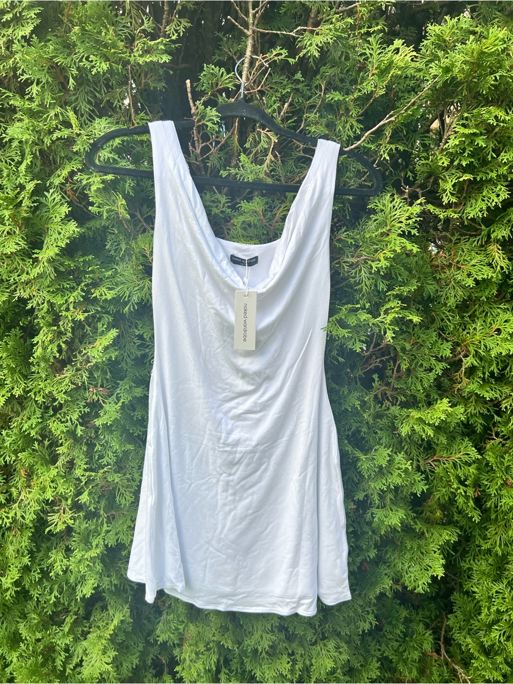 naked wardrobe White Scoop Neck Tank Dress